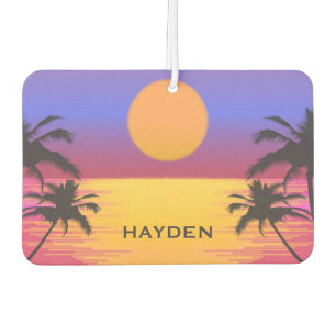 Tropical Sunset Palm Trees Graphic Personalisiert Autolufterfrischer