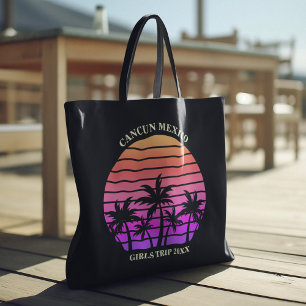 Tropical Sunset Palm Trees Pink Black Custom Beach