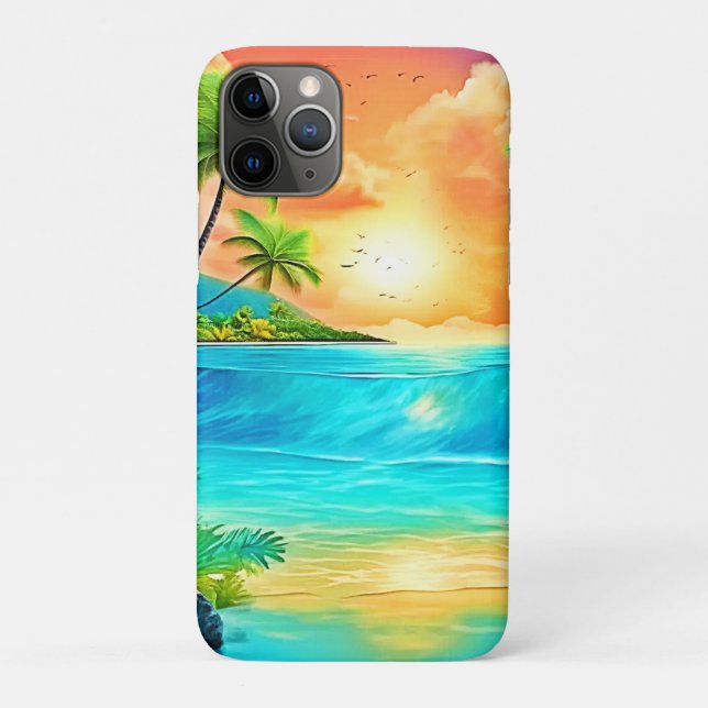 Tropical Sunset Paradise Beach View Case-Mate iPhone Hülle (Rückseite)