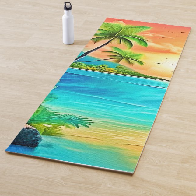 Tropical Sunset Paradise Beach View Yogamatte (Beispiel)
