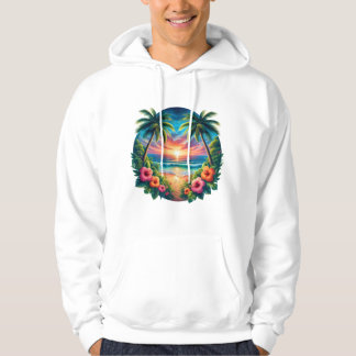 Tropical Sunset Paradise – Lebendige Strandkunst H Hoodie