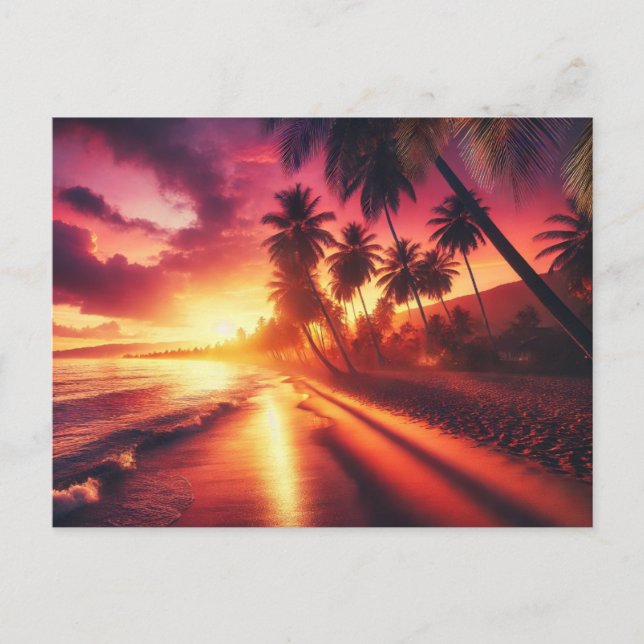 Tropical Sunset Paradise - Postkarte (Vorderseite)