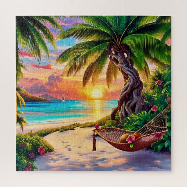 Tropical Sunset Paradise Puzzle (Vertikal)