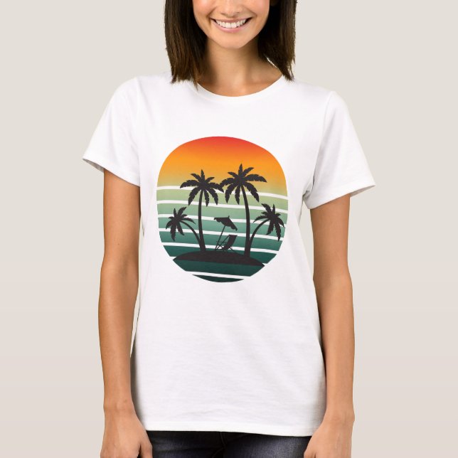 Tropical Sunset Paradise T-Shirt (Vorderseite)