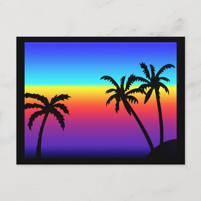 Tropical Sunset Postcard Postkarte (Vorderseite)