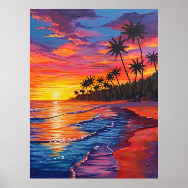 Tropical Sunset Poster (Vorne)