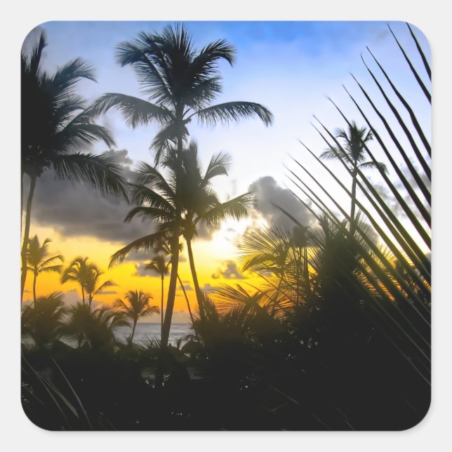 Tropical Sunset Print Sticker (Vorderseite)