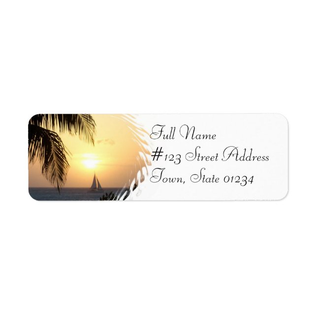 Tropical Sunset Sail Return Address Label (Vorne)