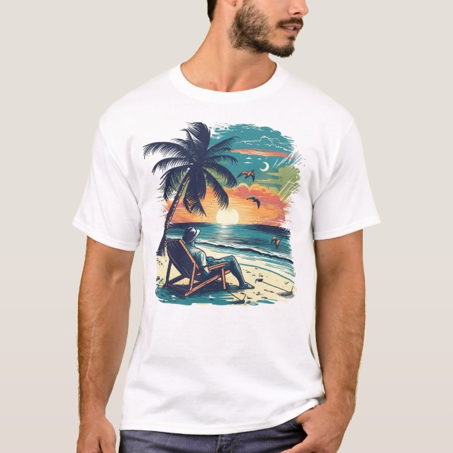 Tropical Sunset Serenity 🌅 🌴 T-Shirt (Vorderseite)
