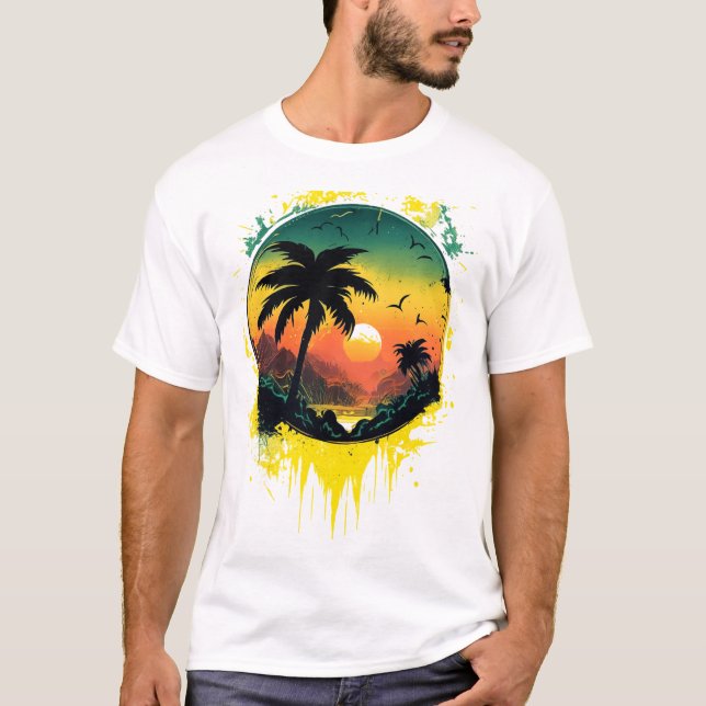 Tropical Sunset Splash Tee (Vorderseite)