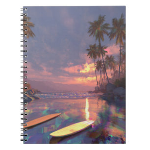 Tropical Sunset Surf Dream Notebook Notizblock