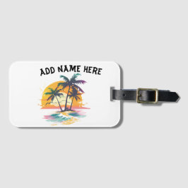 Tropical Sunset Vibes - Palmen Trees & Beach Desig Gepäckanhänger