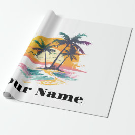 Tropical Sunset Vibes - Palmen Trees & Beach Desig Geschenkpapier