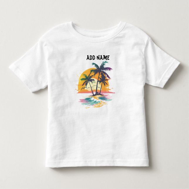 Tropical Sunset Vibes - Palmen Trees & Beach Desig Kleinkind T-shirt (Vorderseite)