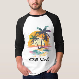 Tropical Sunset Vibes - Palmen Trees & Beach Desig T-Shirt