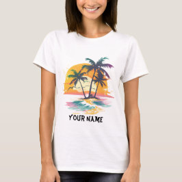 Tropical Sunset Vibes - Palmen Trees & Beach Desig T-Shirt