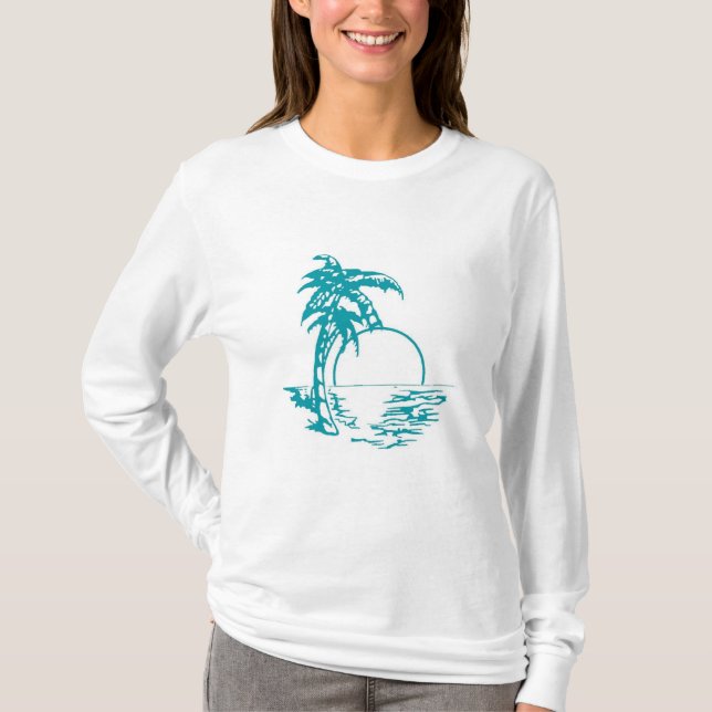 Tropical Sunset Wedding T-Shirt (Vorderseite)