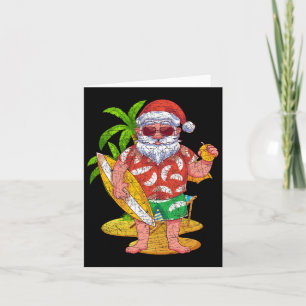 Tropical Surfer Santa Claus Hawaii Summer Christma Karte