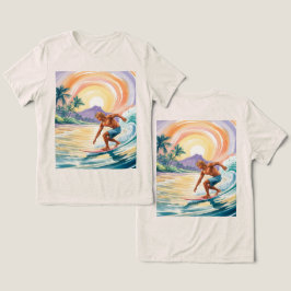 Tropical Surfing Sunset Oatmehl Tri-Blend-T - Shir Tri-Blend Shirt