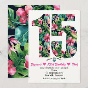 Tropical Sweet 15 15. Geburtstagseinladung Einladung
