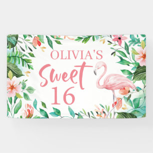 Tropical Sweet 16 Aloha Luau Geburtstagsbanner Banner