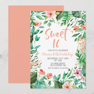 Tropical Sweet 16 Aloha Luau Geburtstagseinladung Einladung