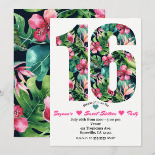 Tropical Sweet 16 Einladung zum 16. Geburtstag