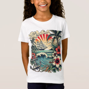 Tropical Tattoo Art Beach Paradise T - Shirt