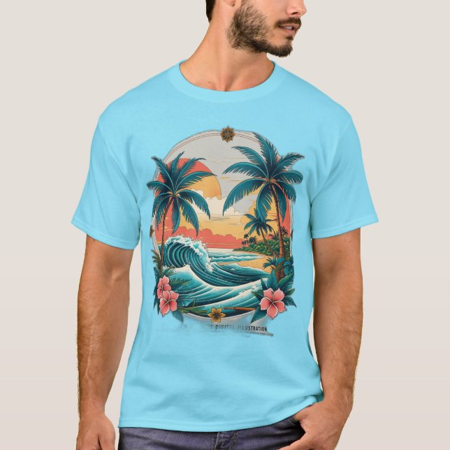 Tropical Tattoo Art - Sailor Jerry Inspiriertes De T-Shirt (Vorderseite)