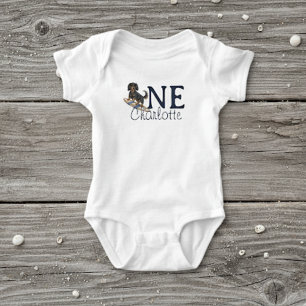 Tropical the Big One Surf Dackel Geburtstag Baby Strampler