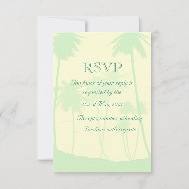Tropical Theme Wedding RSVP Karte (Vorderseite)