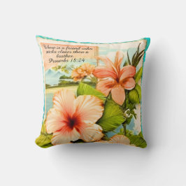 Tropical Throw Pillow Proverbs 18:24 Kissen