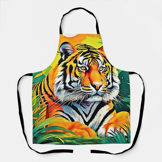Tropical Tiger Art Schürze (Vorderseite)