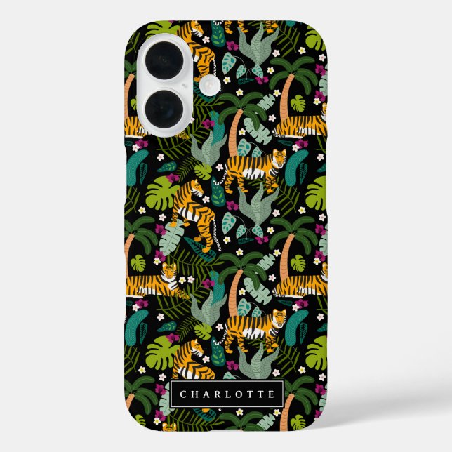 Tropical Tiger Black Jungle Safari Cats Case-Mate iPhone Hülle (Rückseite)