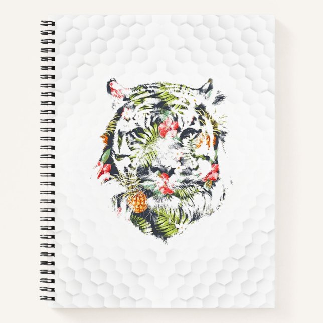 TROPICAL TIGER Graph Paper Spiral Notebook Notizbuch (Vorderseite)