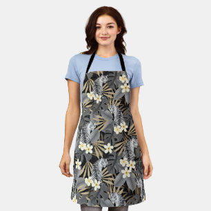 Tropical Tiger Hawaiian Palm Jungle Gray Schürze