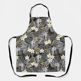 Tropical Tiger Hawaiian Palm Jungle Gray Schürze