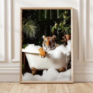 Tropical Tiger im Badewanne-Druck - Badezimmer-Wan Poster