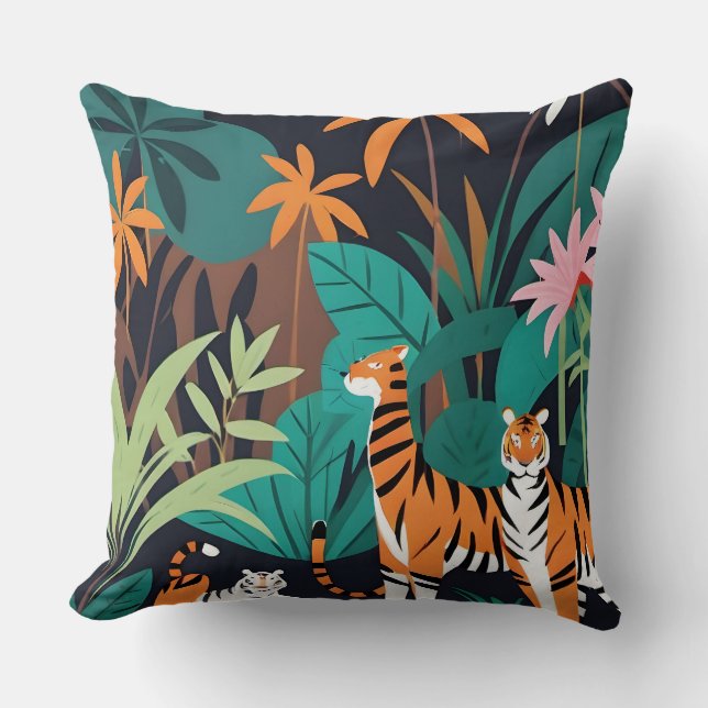 Tropical Tiger Trio Kissen (Vorderseite)