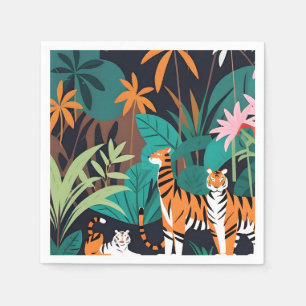 Tropical Tiger Trio Serviette