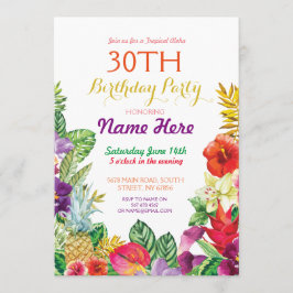 Tropical Tiki Aloha Chalk Geburtstagsparty Einladu Einladung