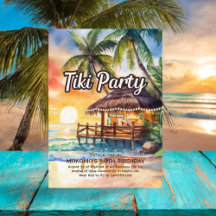 Tropical Tiki Bar Beach Party Birthday