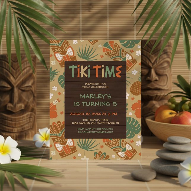 Tropical Tiki Party Geburtstag Einladung (Von Creator hochgeladen)