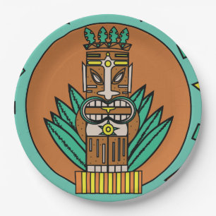 Tropical Tiki Party Hut Hawaii Party Pappteller