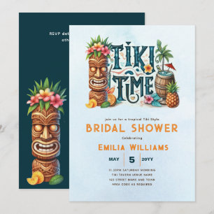 Tropical Tiki Party Wedding Luau Brautparty Einladung