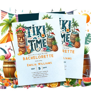 Tropical Tiki Party Wedding Luau Brautparty Einladung