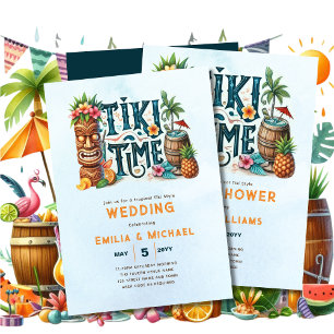 Tropical Tiki Party Wedding Luau Brautparty Einladung