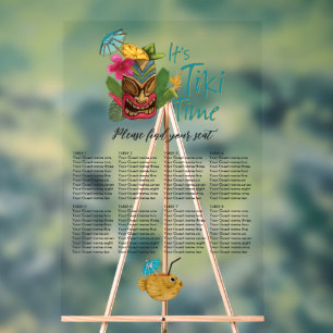 Tropical Tiki Time Luau Summer Beach Hochzeit Acrylschild