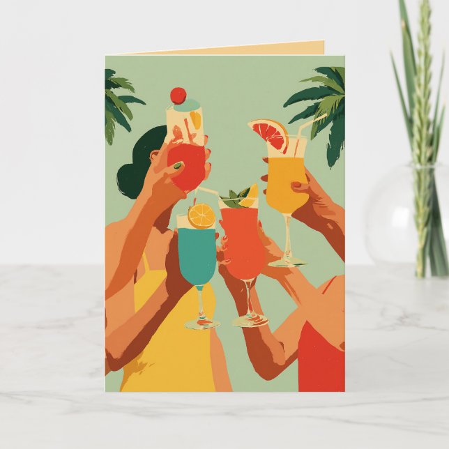 Tropical Toast to Bride-to-Be Karte (Vorderseite)