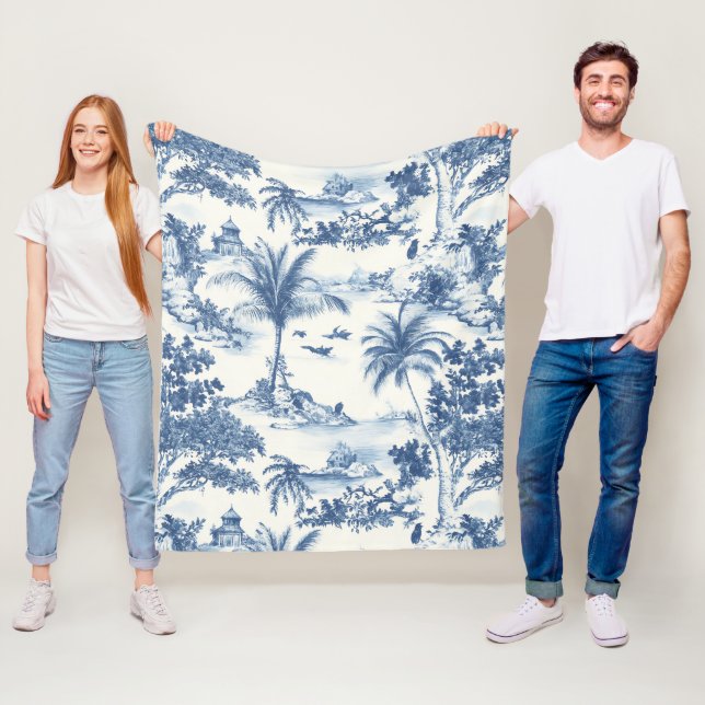 Tropical Toile De Jouy Fleecedecke (Beispiel)